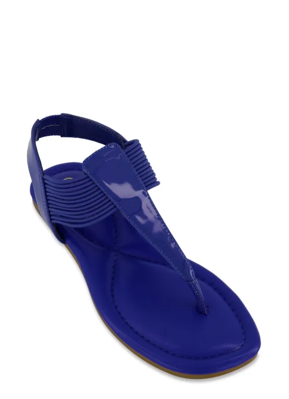 Solid Ankle Strap Corded Thong Sandals sold by Rainbow