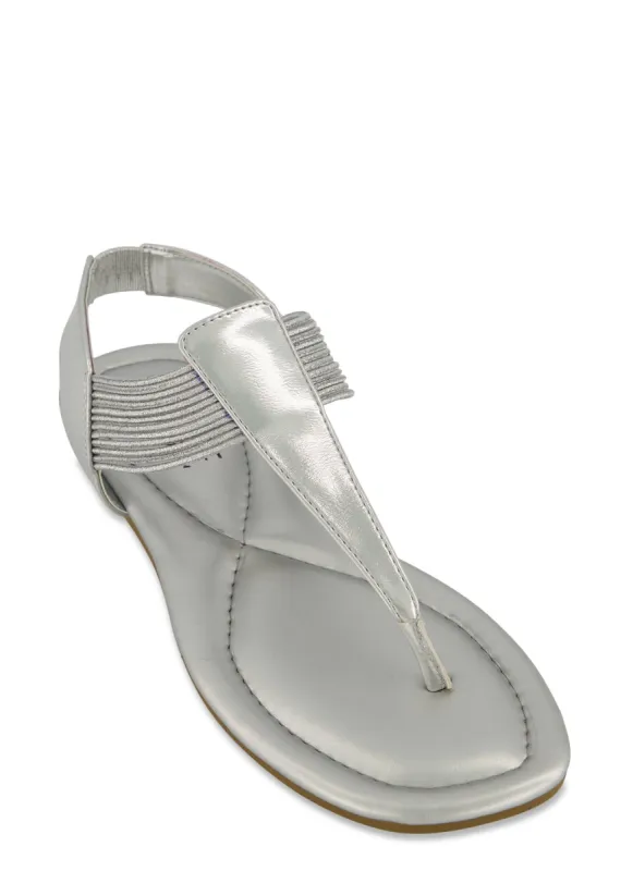 Solid Ankle Strap Corded Thong Sandals sold by Rainbow
