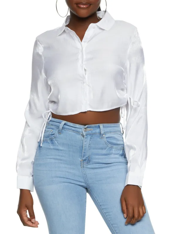 Shimmer Knit Cropped Blouse sold by Rainbow