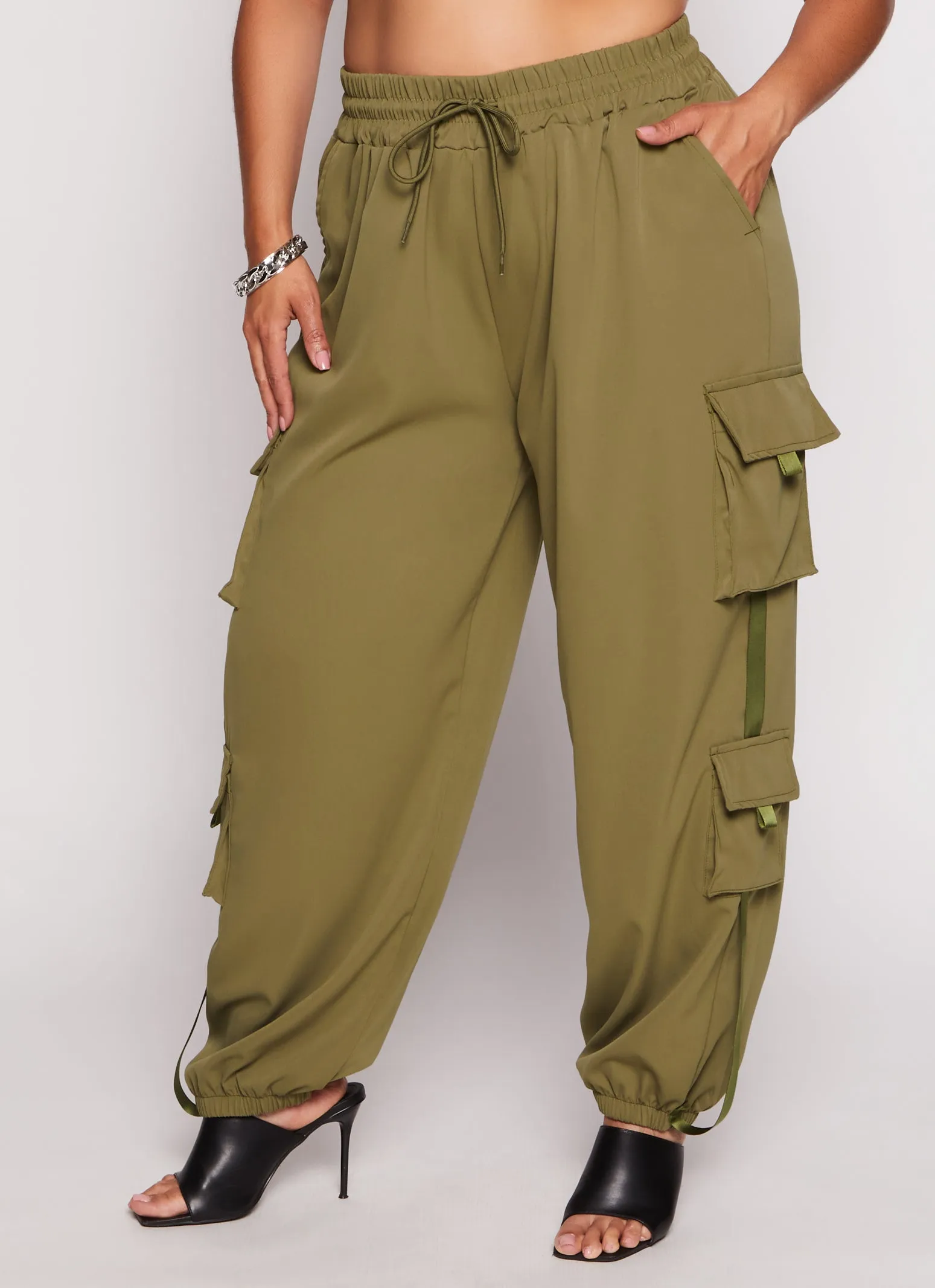 Plus Size Poplin Drawstring Cargo Pants sold by Rainbow product image thumbnail 2