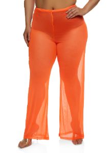 Plus Size Mesh Flare Pants sold by Rainbow