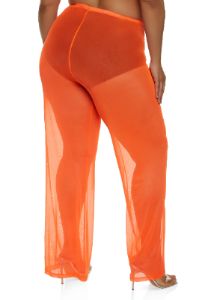 Plus Size Mesh Flare Pants sold by Rainbow