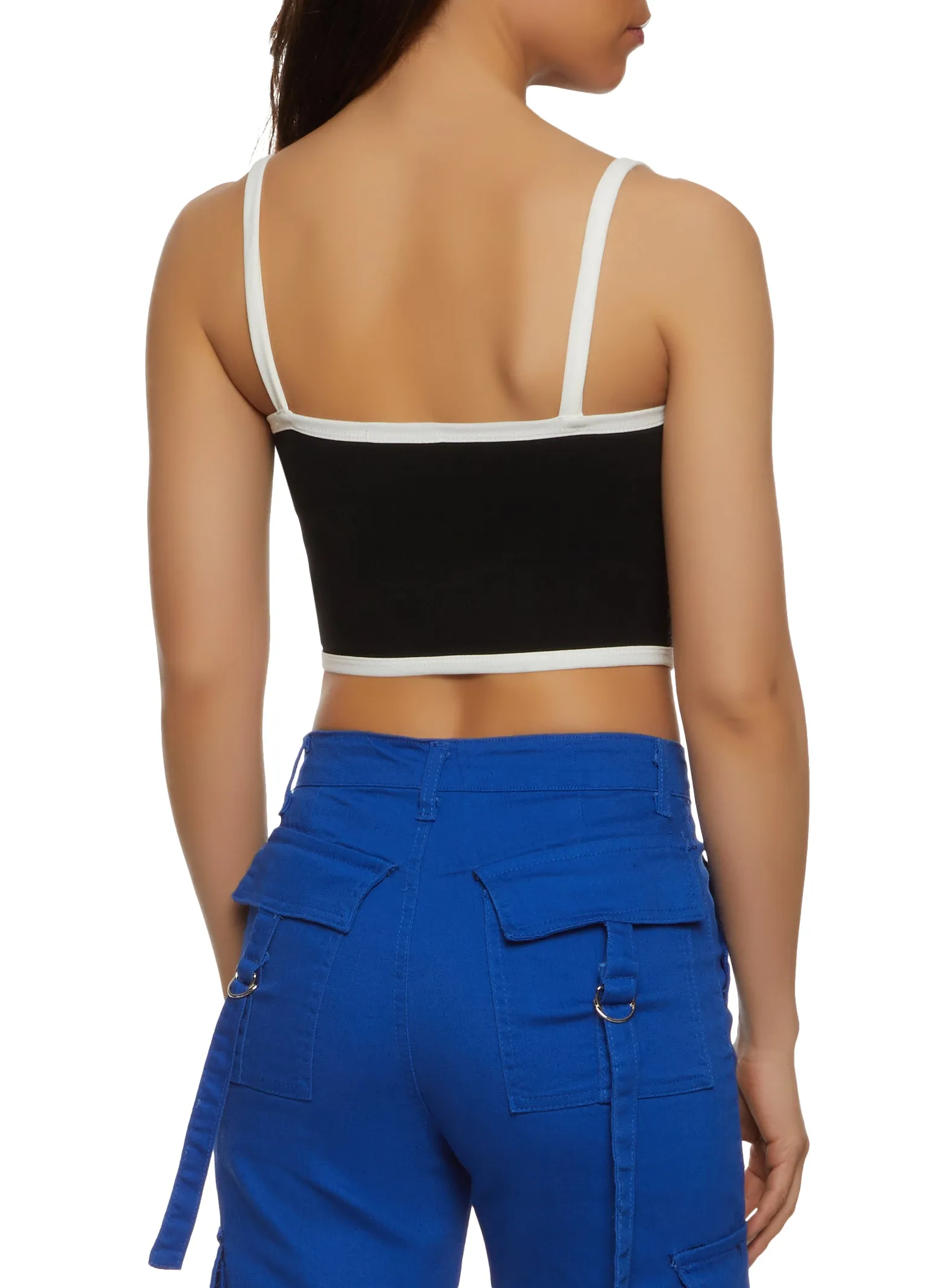 Contrast Binding Buckle Detail Crop Top sold by Rainbow product image thumbnail 2