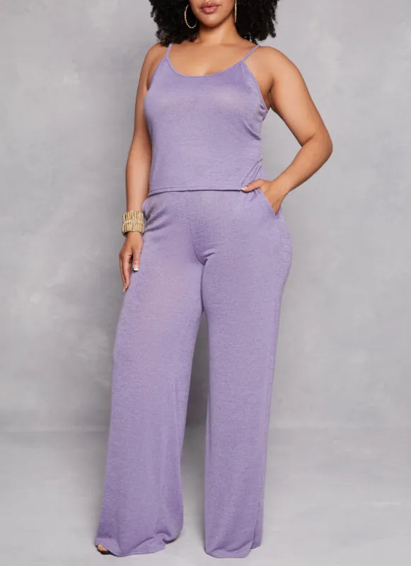 Plus Size Daisy Wide Leg High Waist Pants sold by Rainbow