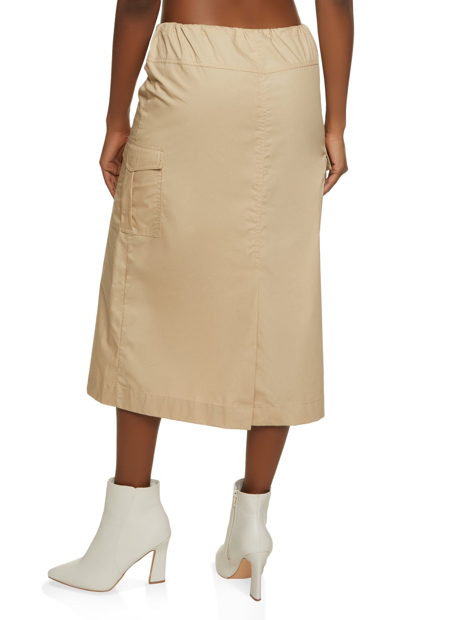 Poplin Toggle Drawstring Midi Skirt sold by Rainbow product image thumbnail 3