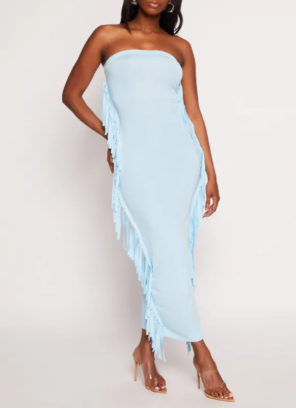 Daisy Fringe Side Maxi Tube Dress sold by Rainbow