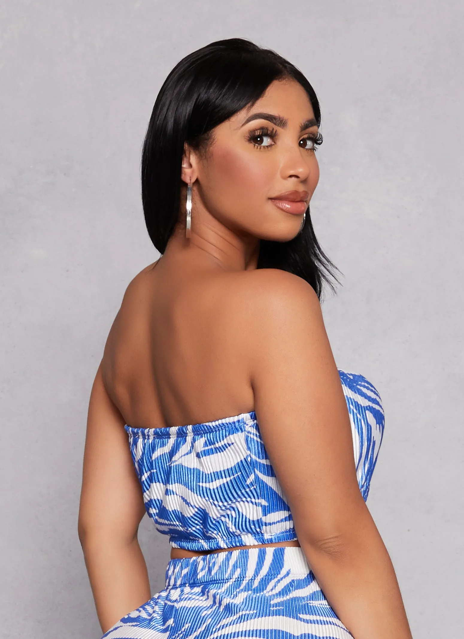 Plisse Printed Cropped Tube Top sold by Rainbow product image thumbnail 3