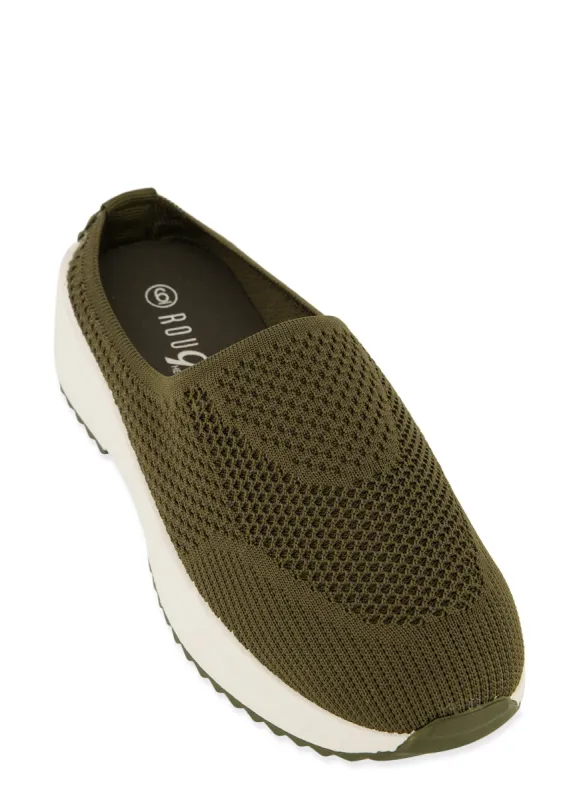 Textured Knit Platform Mule Sneakers sold by Rainbow