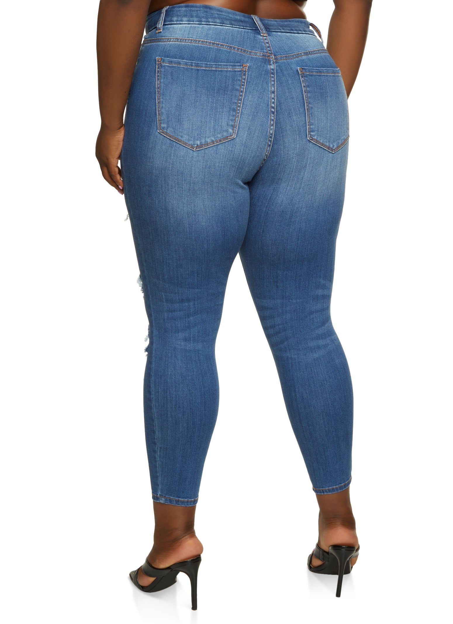 Plus Size WAX Distressed Skinny Leg Jeans sold by Rainbow product image thumbnail 2