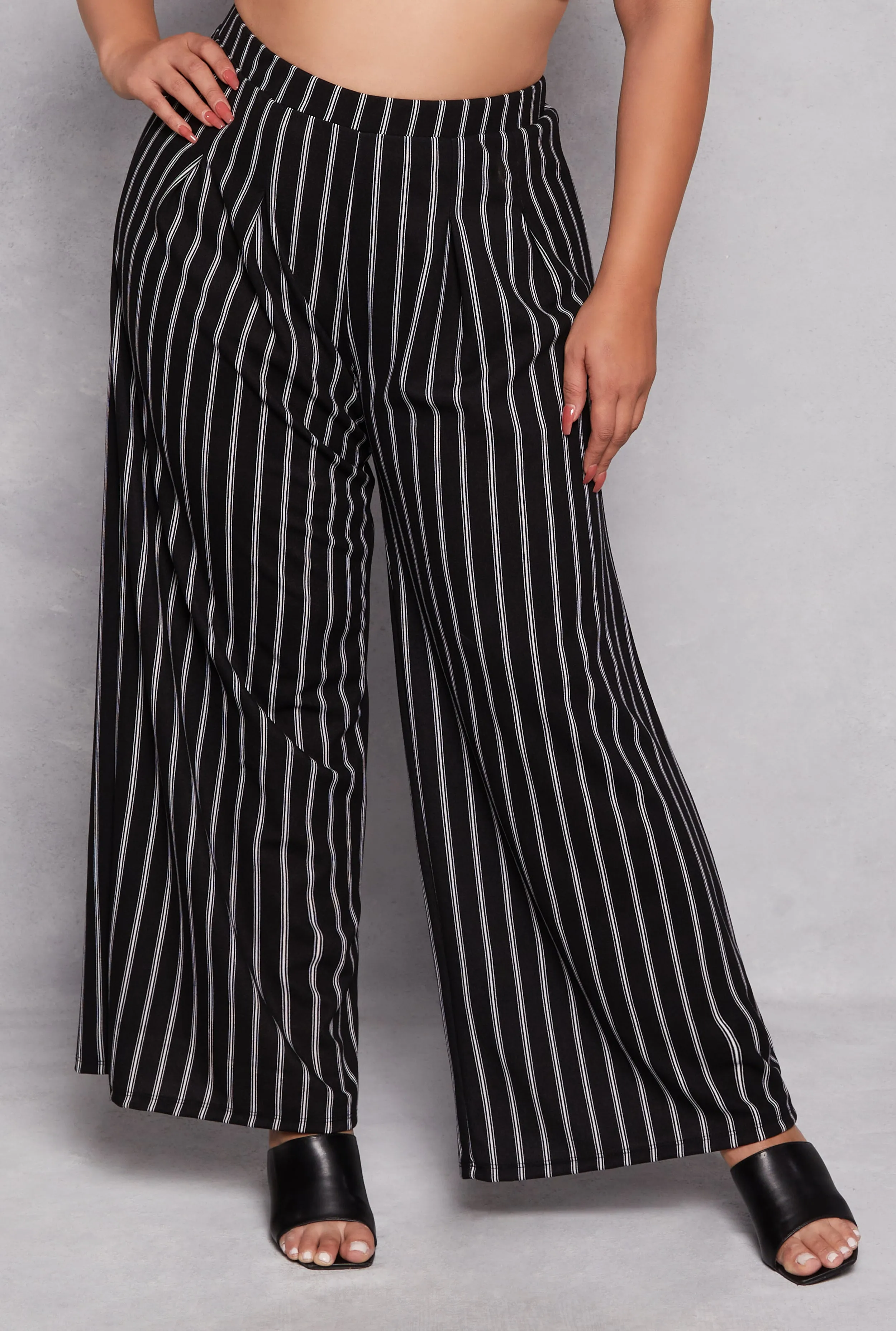 Plus Size Striped Wide Leg Dress Pants sold by Rainbow product image thumbnail 2