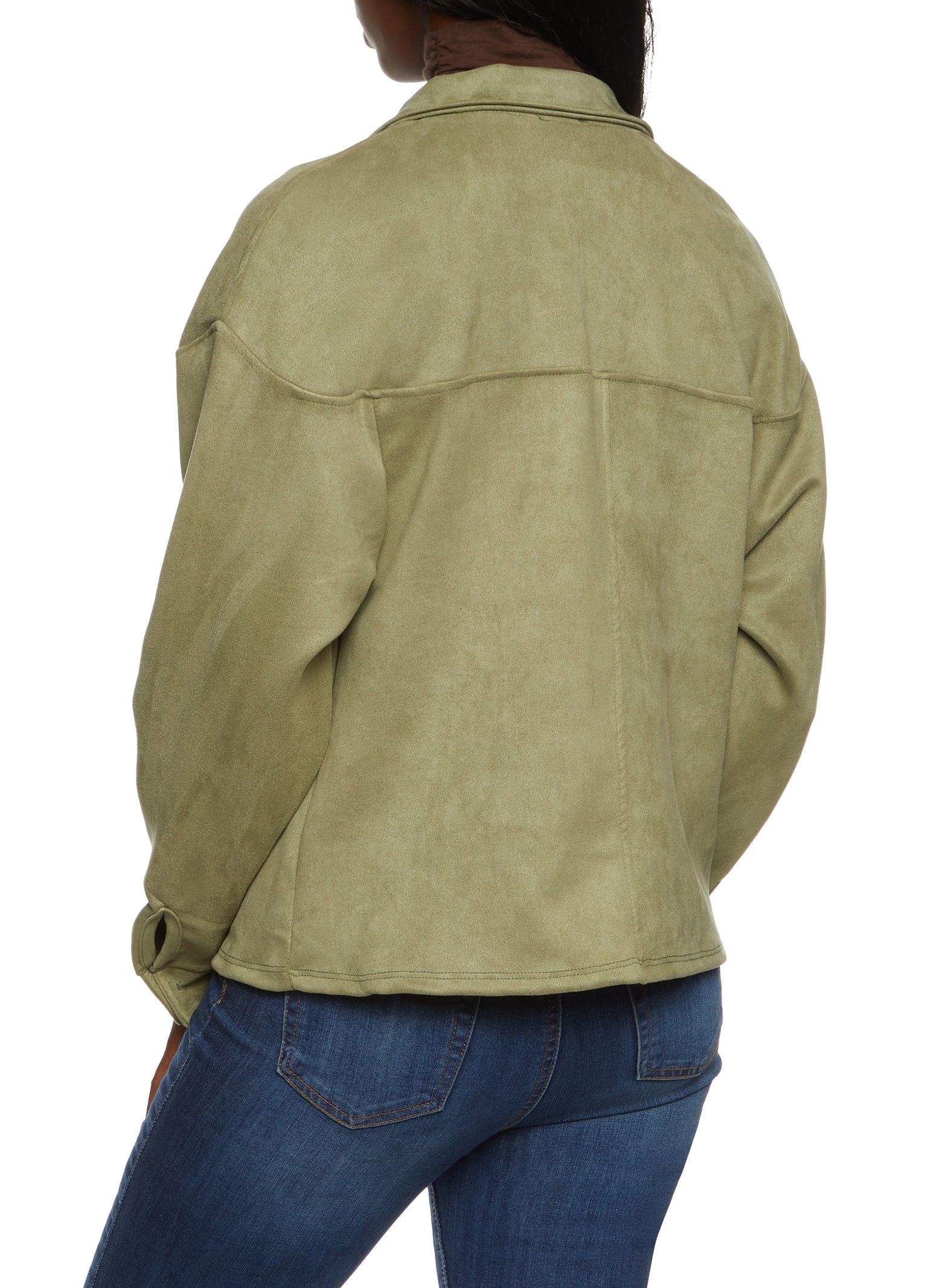 Faux Suede Button Front Shirt sold by Rainbow product image thumbnail 2