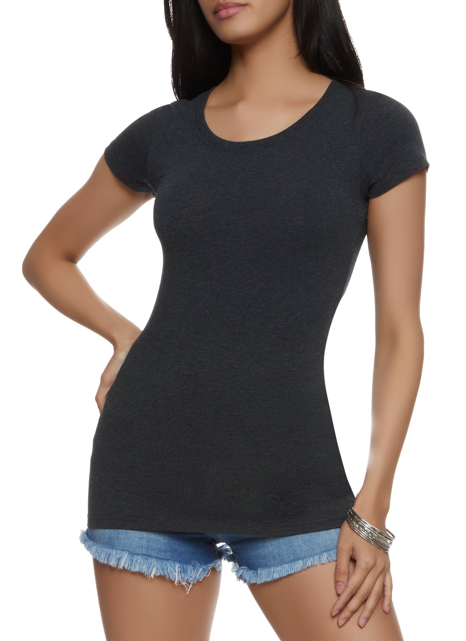 Basic Scoop Neck Tee sold by Rainbow