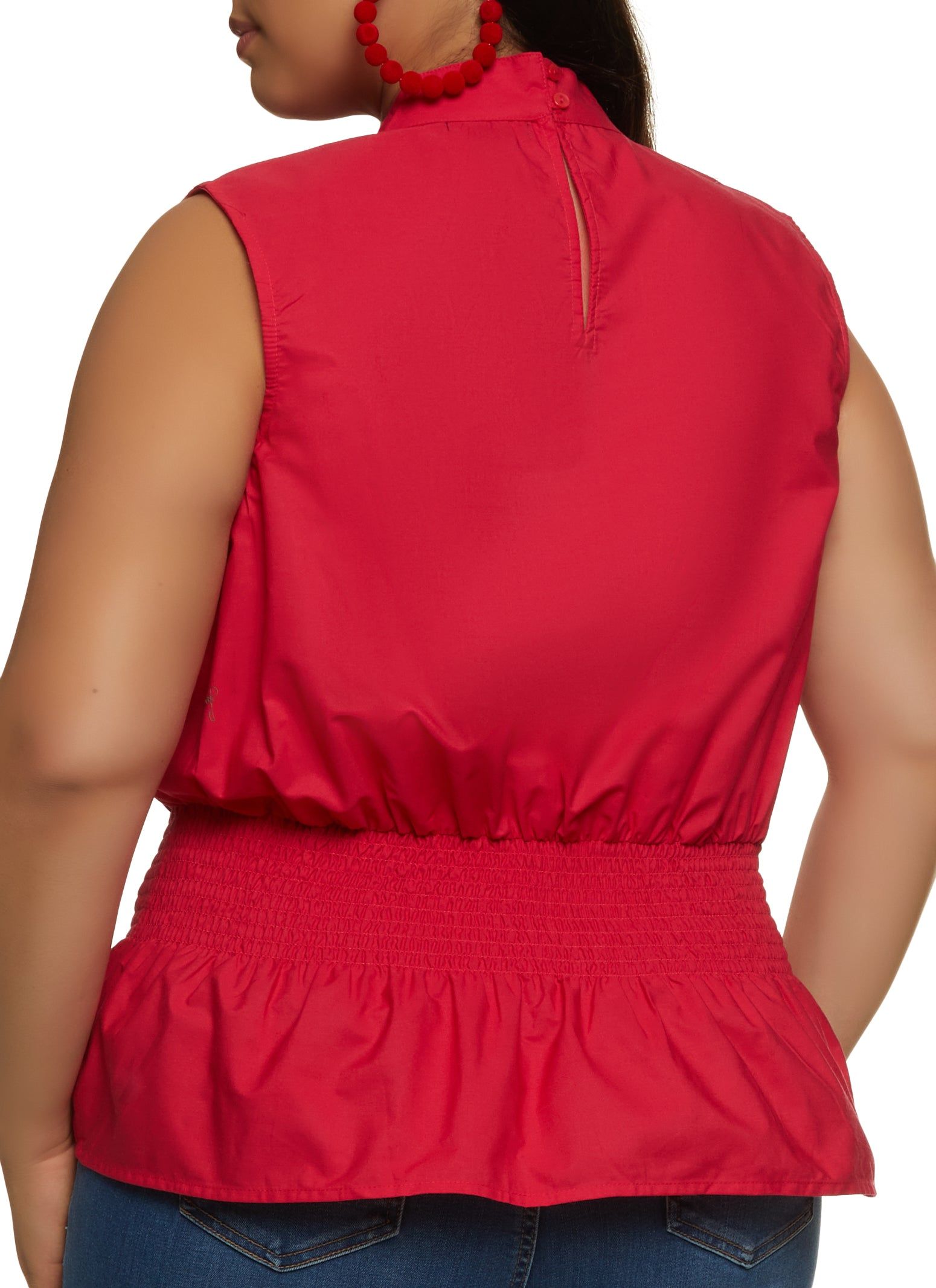 Plus Size Tie Neck Sleeveless Blouse sold by Rainbow product image thumbnail 2