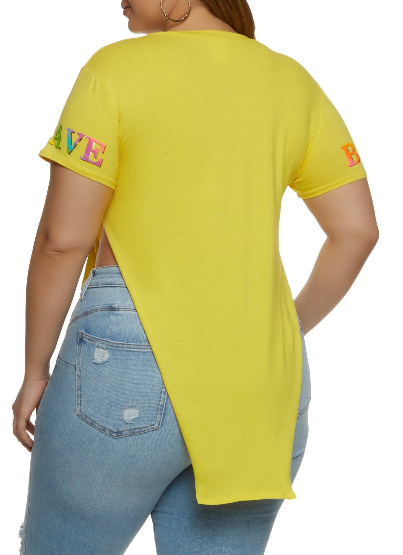 Plus Size Strong Brave Kind Notch Neck Top sold by Rainbow product image thumbnail 2