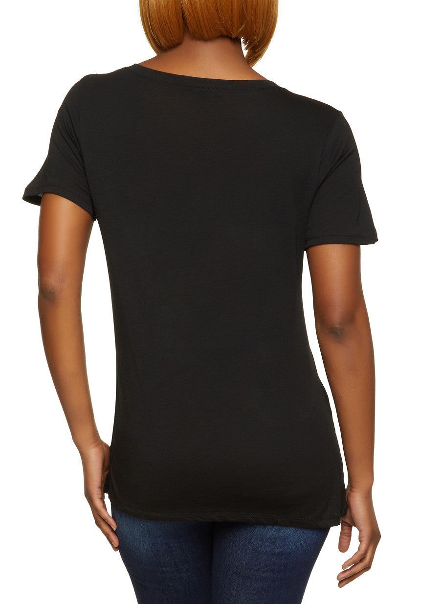 Basic Side Slit V Neck Tee sold by Rainbow product image thumbnail 2
