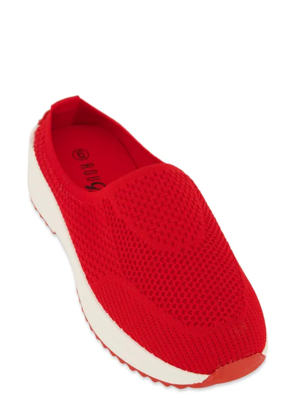 Textured Knit Platform Mule Sneakers sold by Rainbow