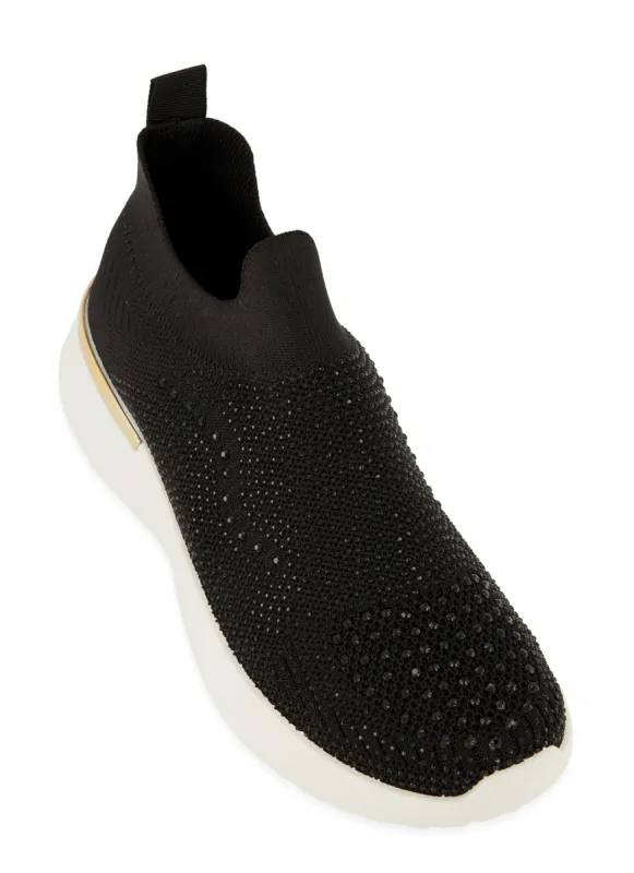 Rhinestone Studded Slip On Sneakers sold by Rainbow