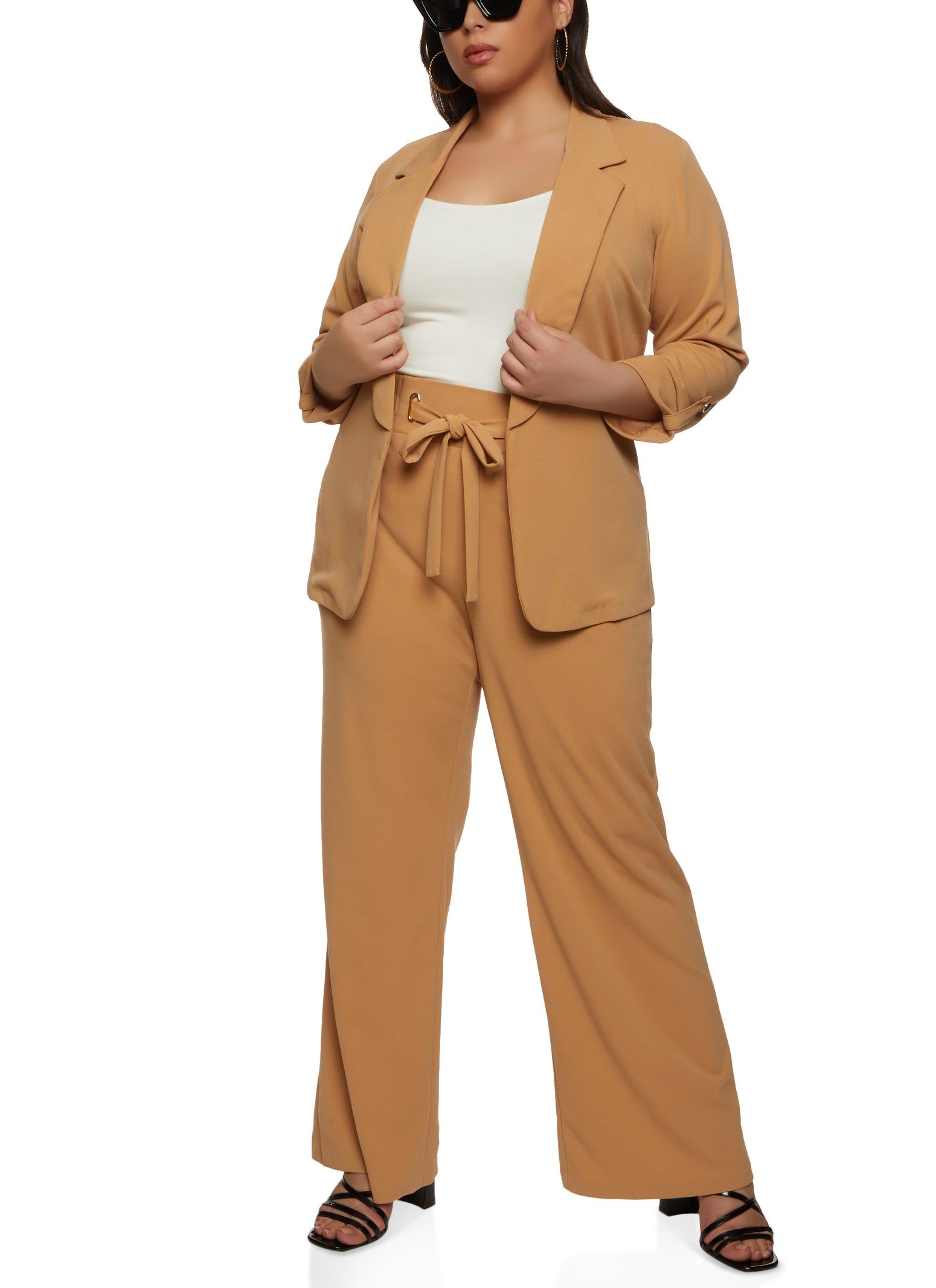 Plus Size Crepe Knit Open Blazer sold by Rainbow product image thumbnail 2