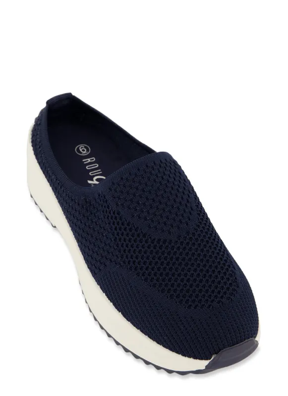 Textured Knit Platform Mule Sneakers sold by Rainbow