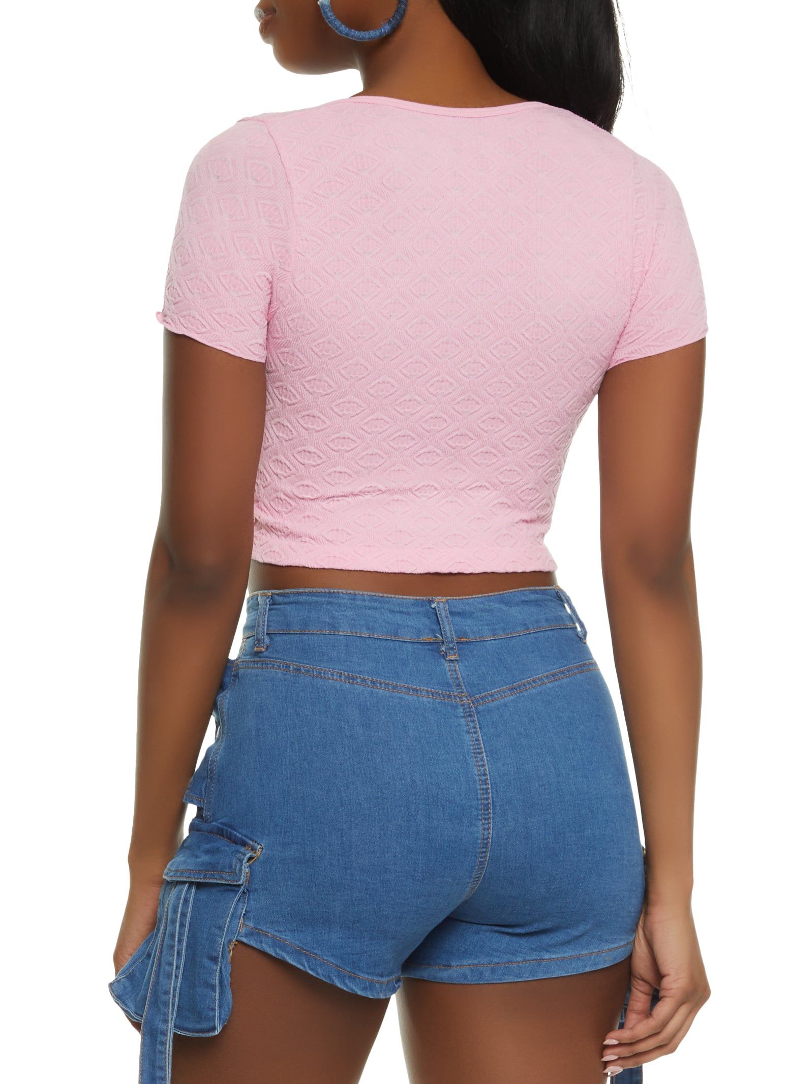 Seamless Textured Knit Crop Top sold by Rainbow product image thumbnail 2
