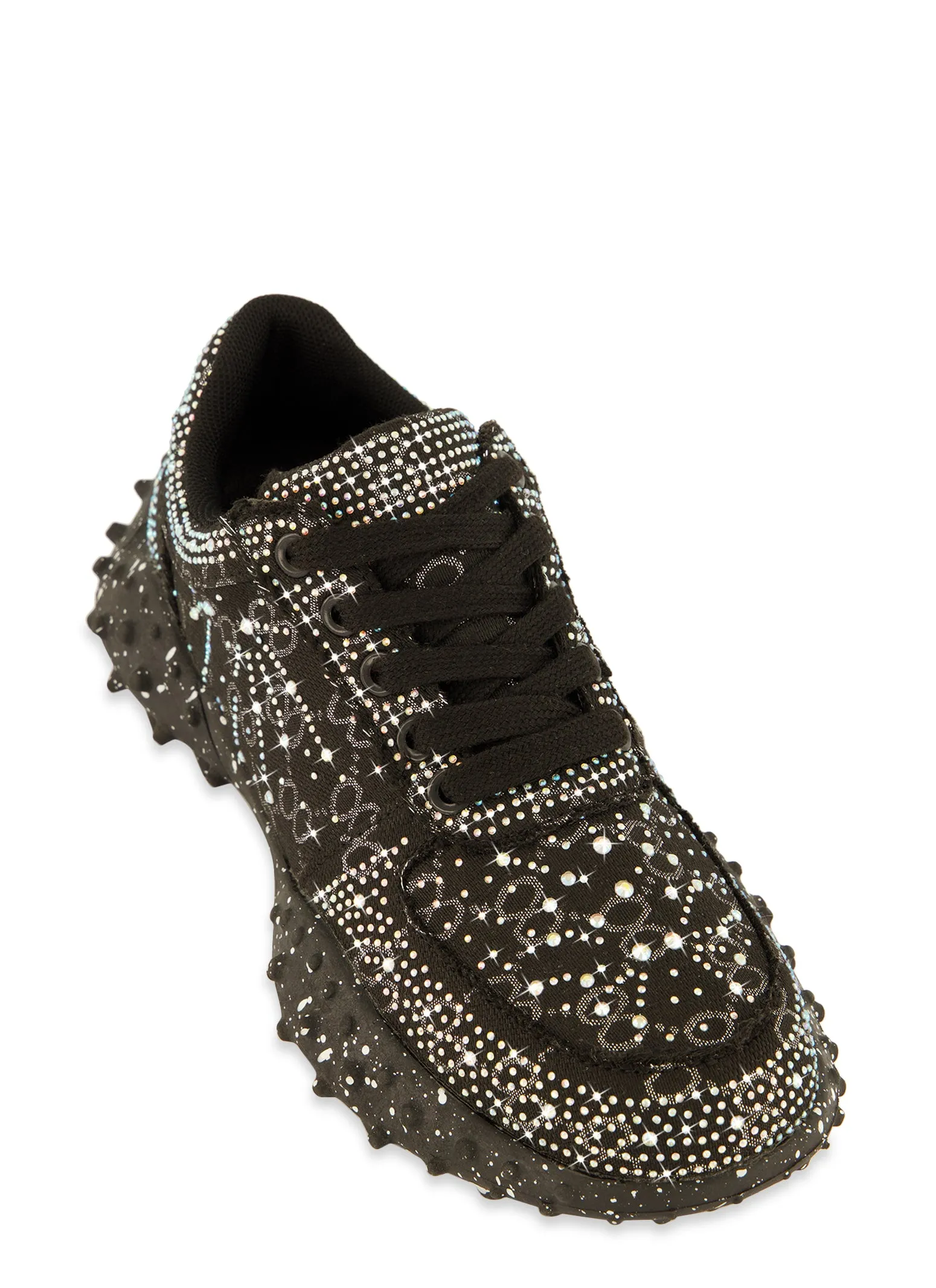Rhinestone Color Block Low Top Lace Up Sneakers sold by Rainbow
