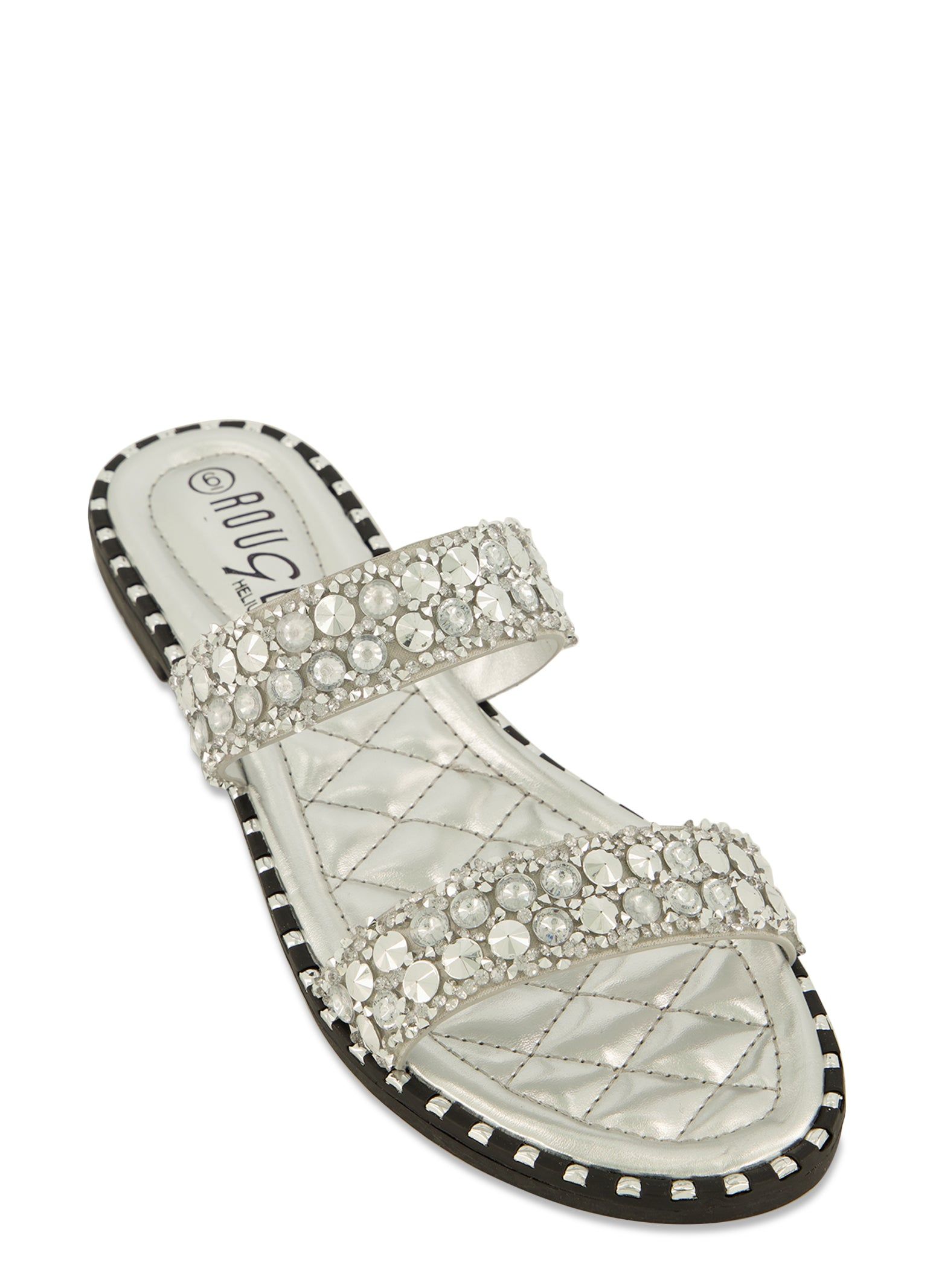 Rhinestone Double Strap Flat Sandals sold by Rainbow