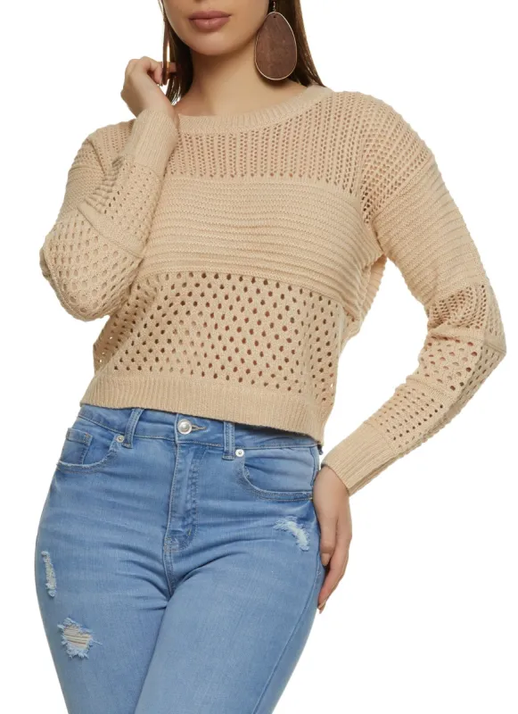 Pointelle Knit Pullover Sweater sold by Rainbow