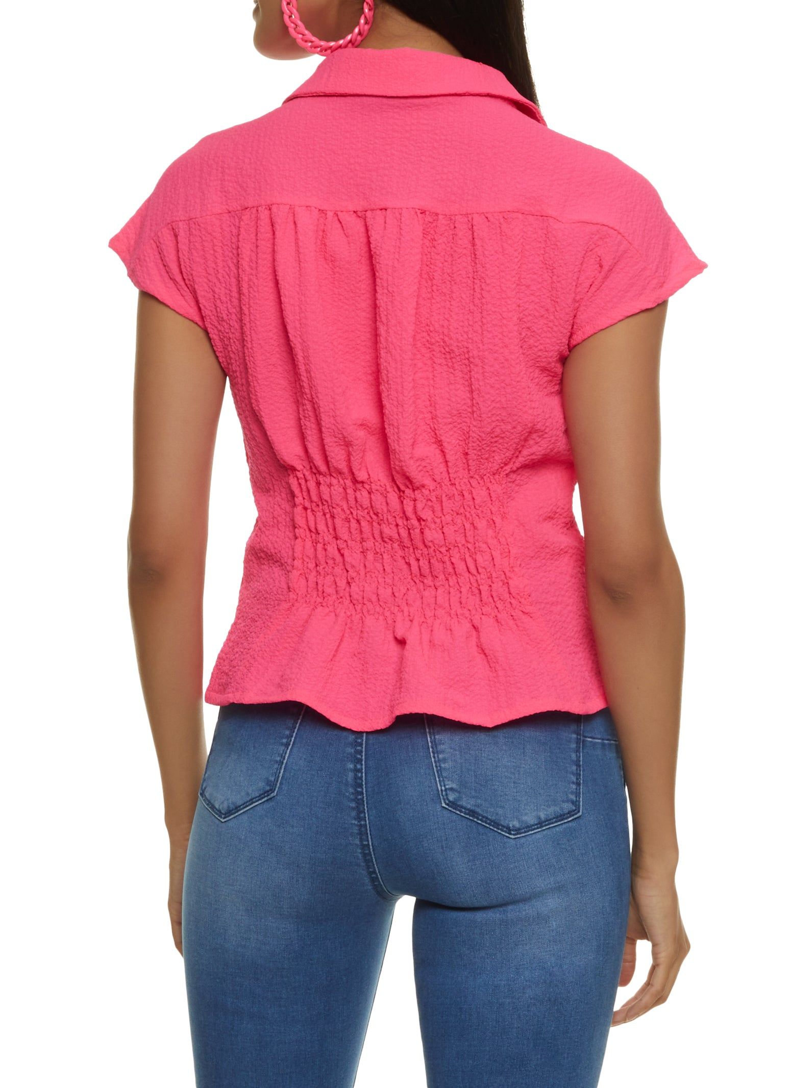 Smocked Button Front Blouse sold by Rainbow product image thumbnail 2