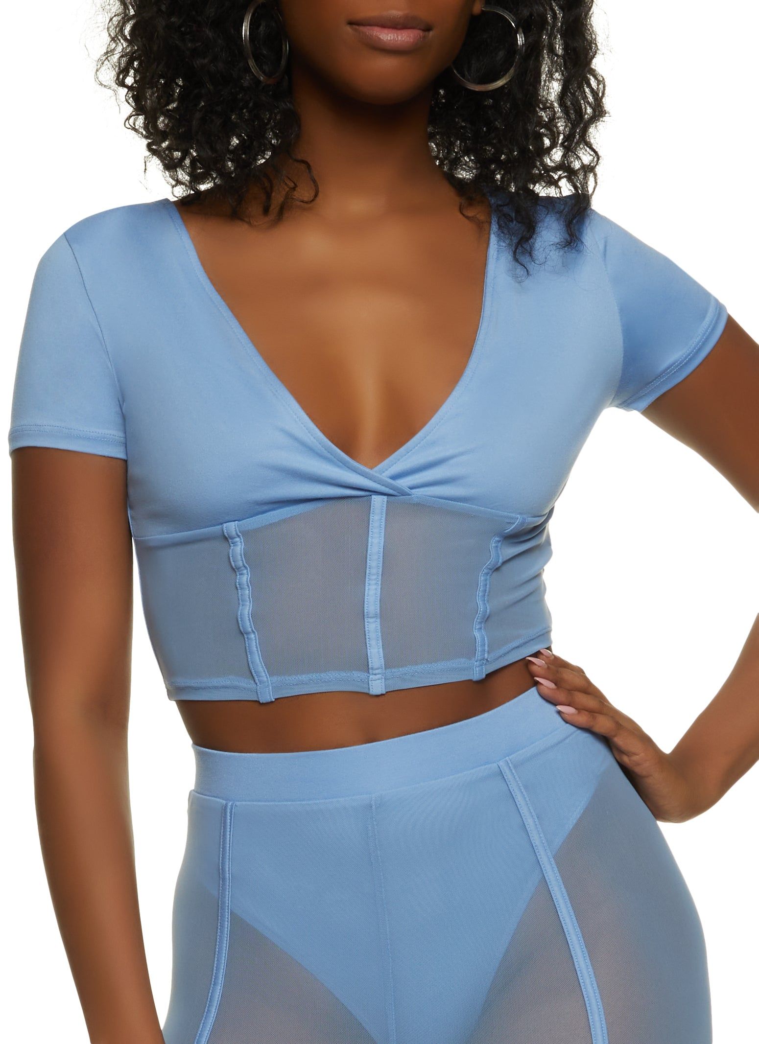 Mesh Corset Crop Top sold by Rainbow