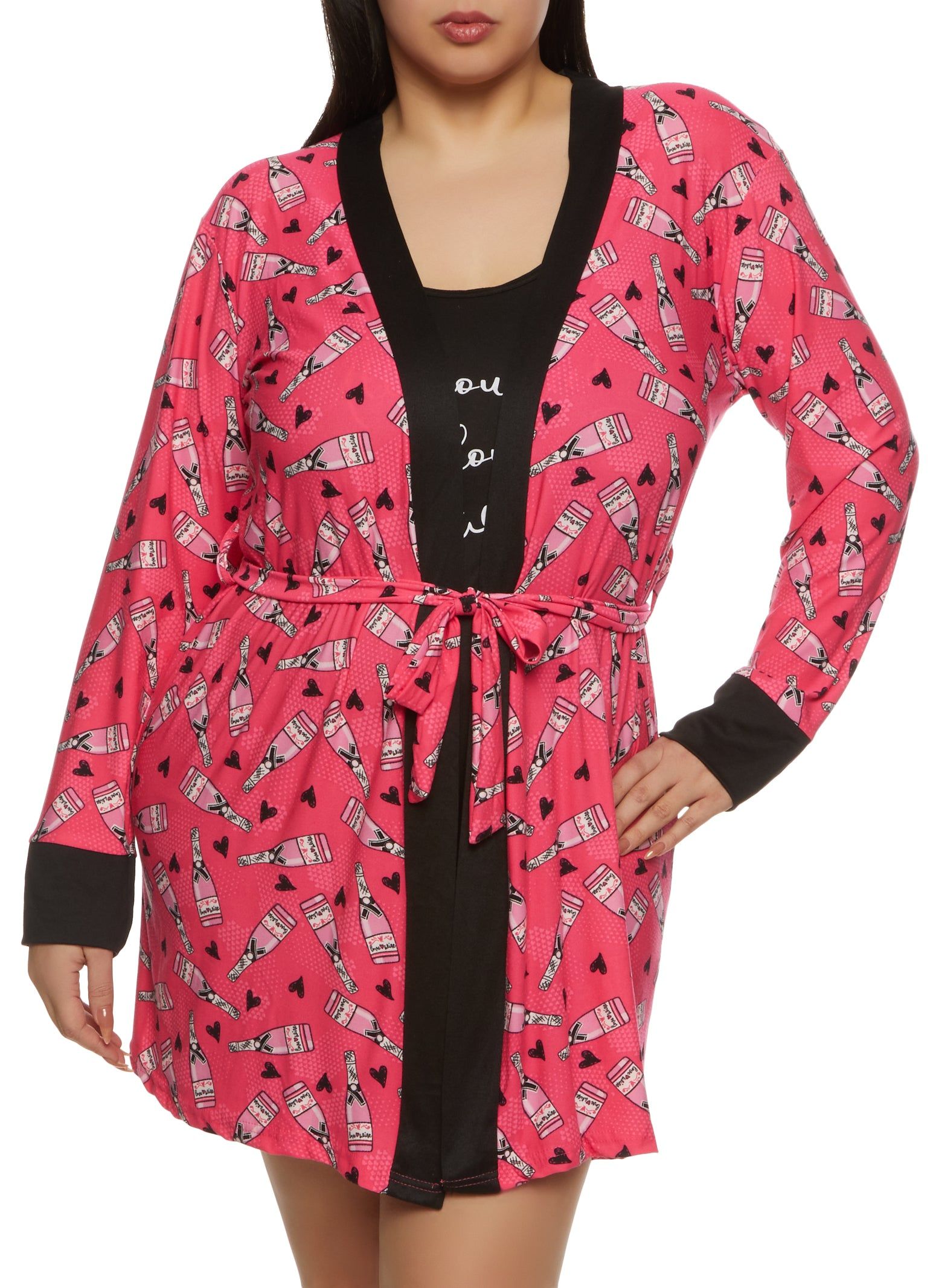 Plus Size All You Need Is Love Nightgown with Robe sold by Rainbow