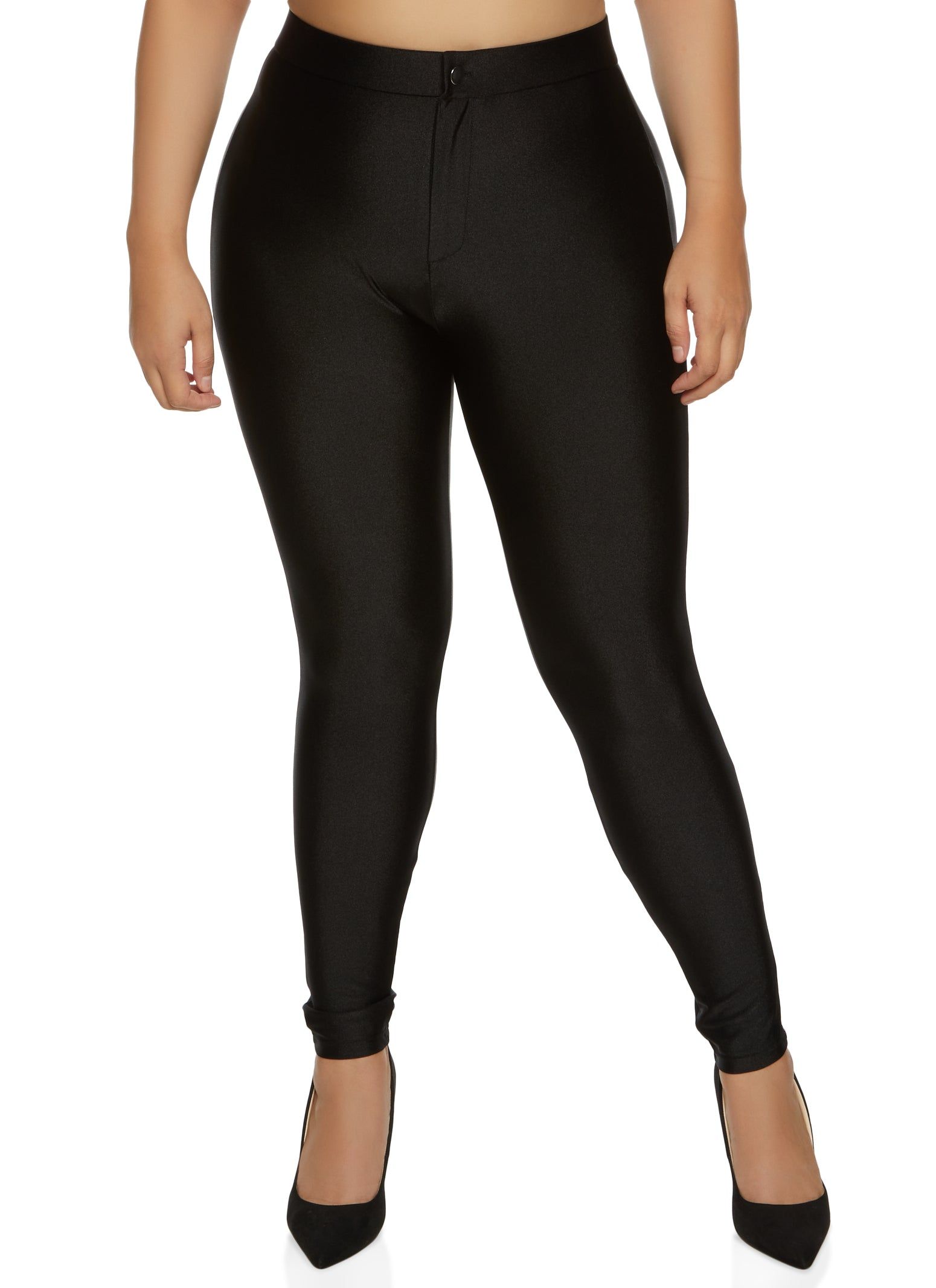 Plus Size Spandex Zip Front Skinny Pants sold by Rainbow
