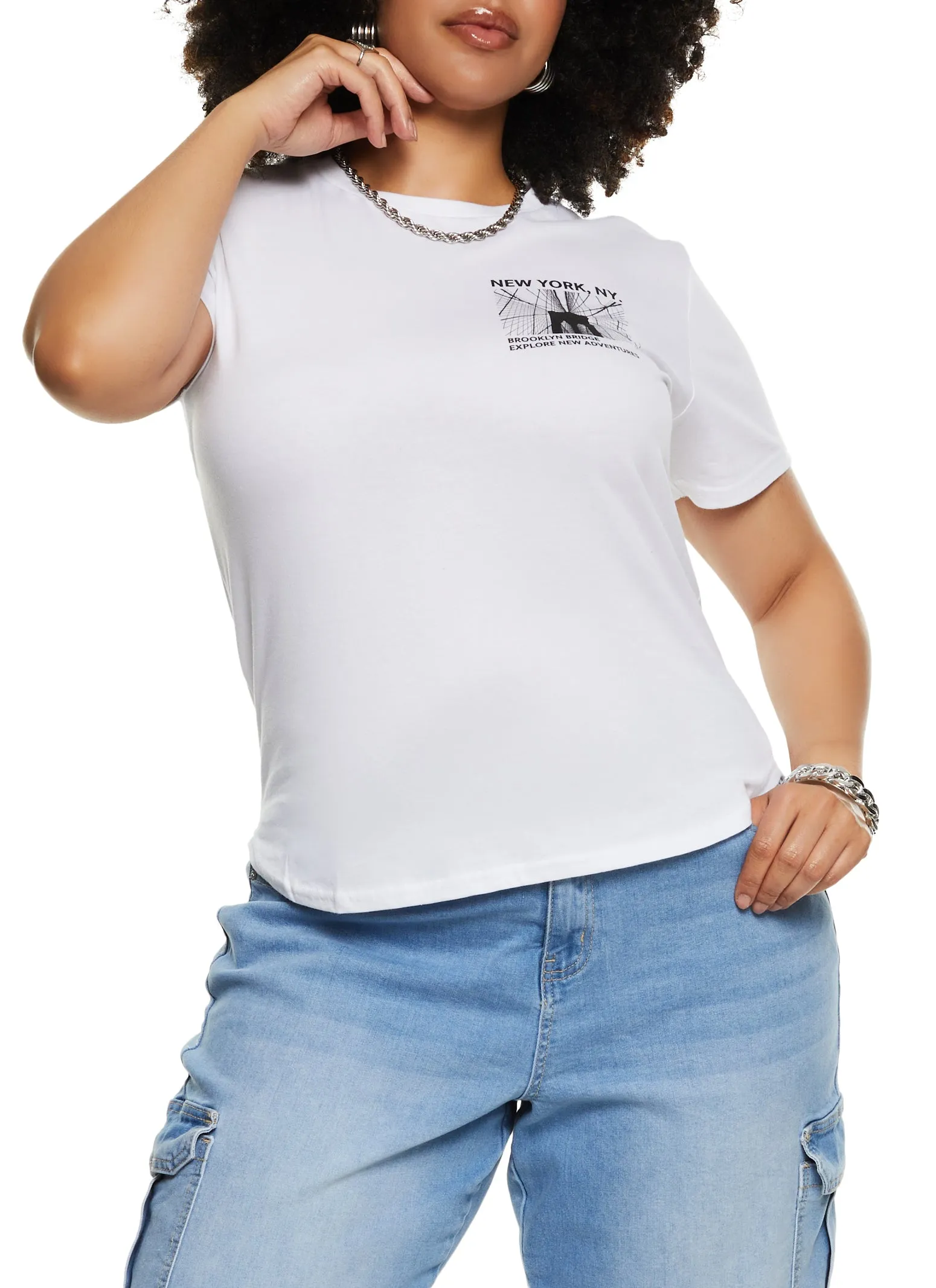 Plus Size High Low Hem New York Graphic Tee sold by Rainbow product image thumbnail 2
