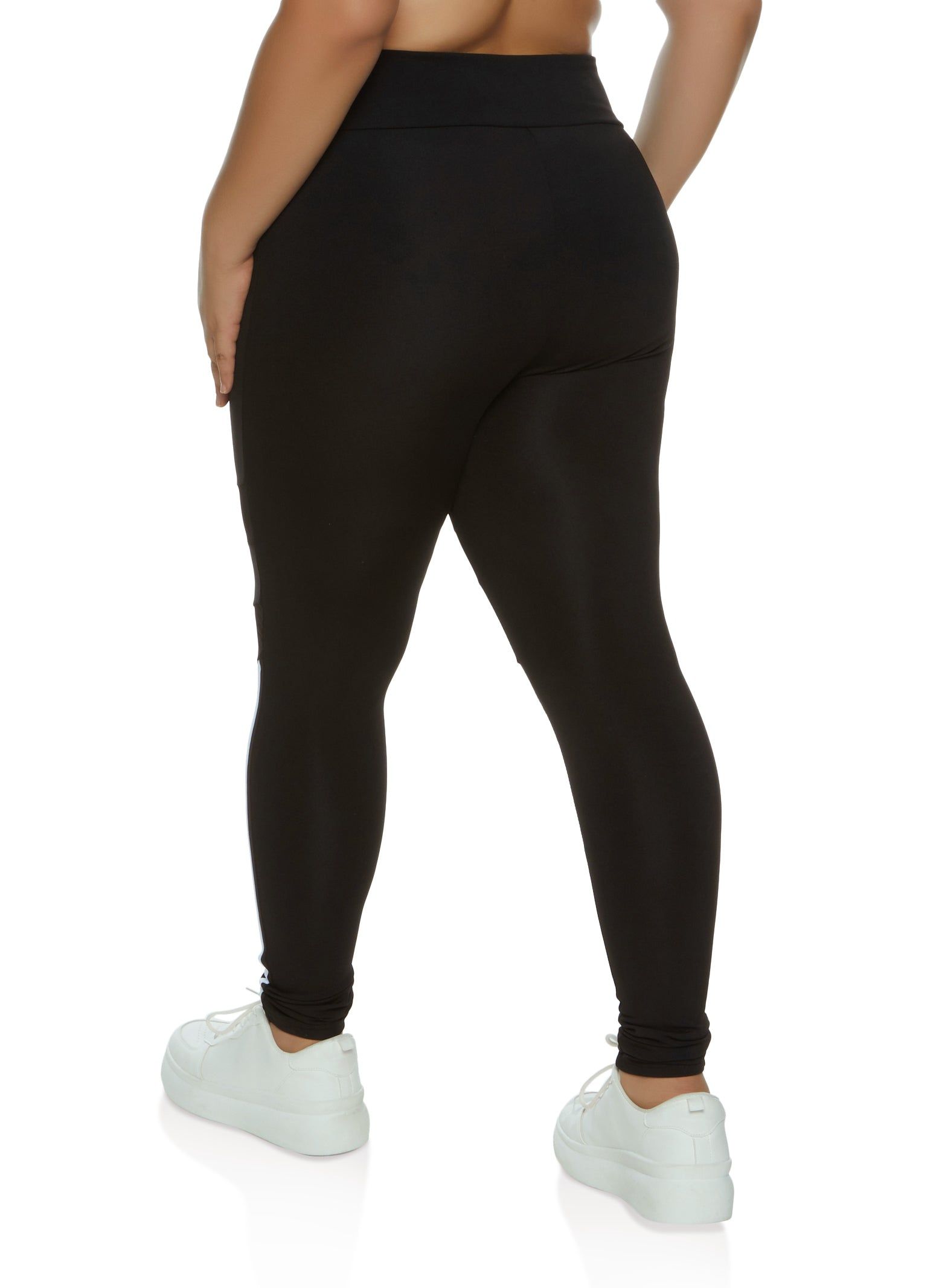 Plus Size Mesh Detail High Waisted Leggings sold by Rainbow product image thumbnail 2