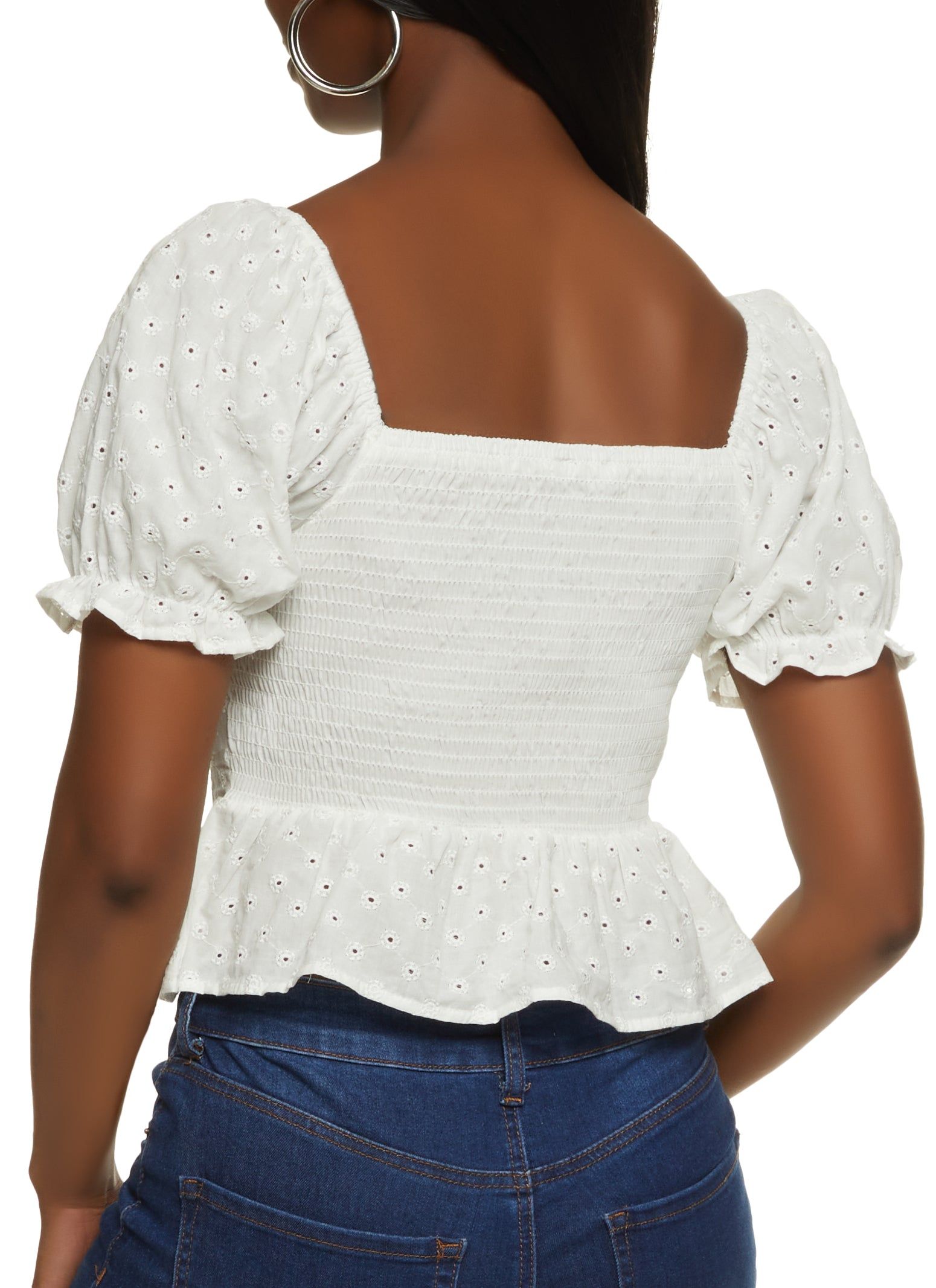 Eyelet Embroidered Smocked Top sold by Rainbow product image thumbnail 2