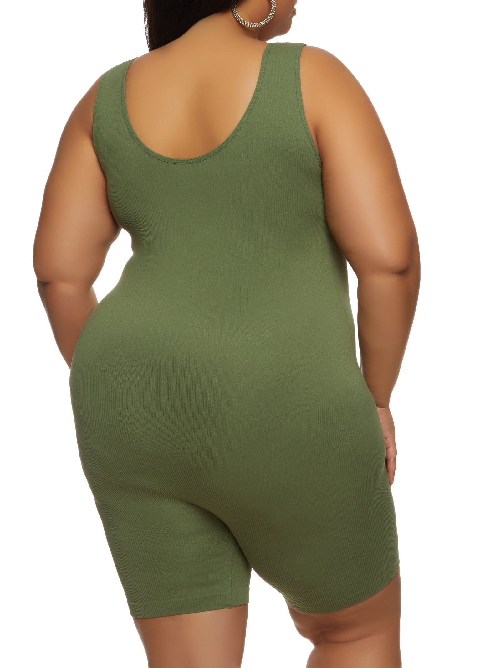 Plus Size Rib Knit Tank Romper sold by Rainbow product image thumbnail 2