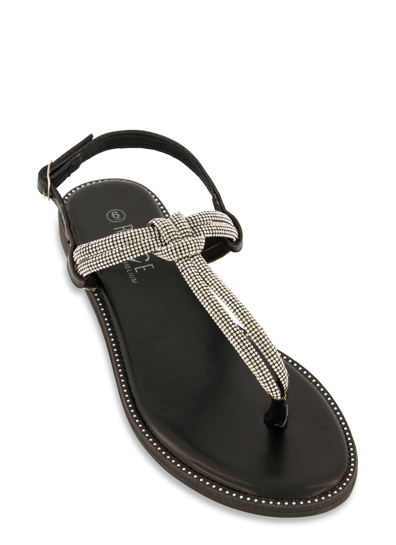 Buckle Strap Rhinestone Thong Sandals sold by Rainbow