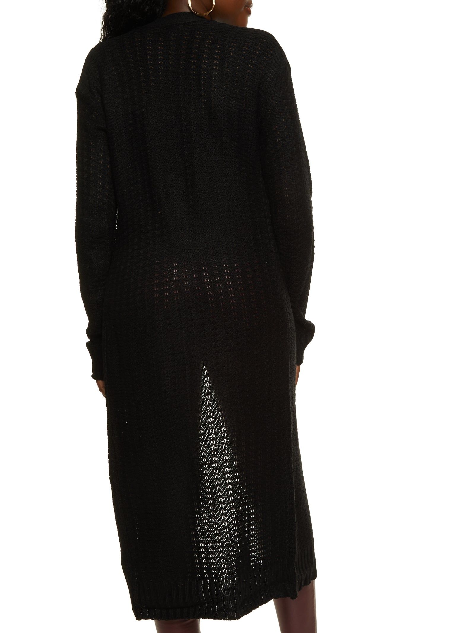 Solid Knitted Long Cardigan sold by Rainbow product image thumbnail 2