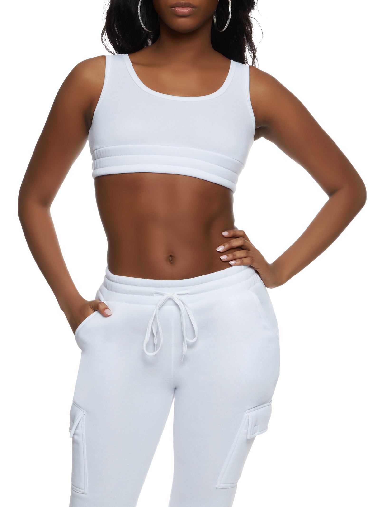 Fleece Scoop Neck Cropped Tank Top sold by Rainbow