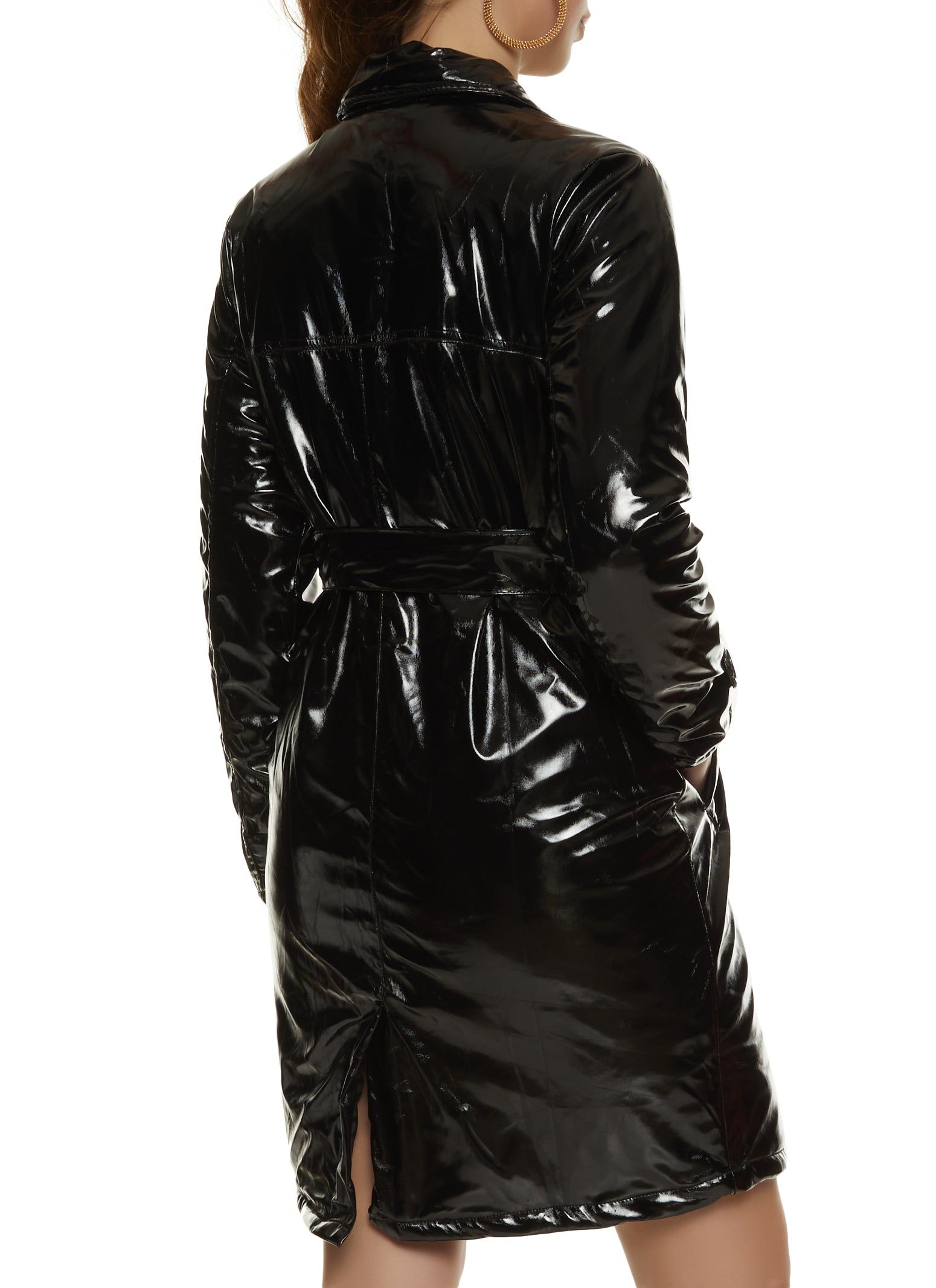 Faux Patent Leather Belted Trench Coat sold by Rainbow product image thumbnail 3