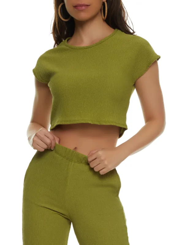 Textured Crop Top sold by Rainbow