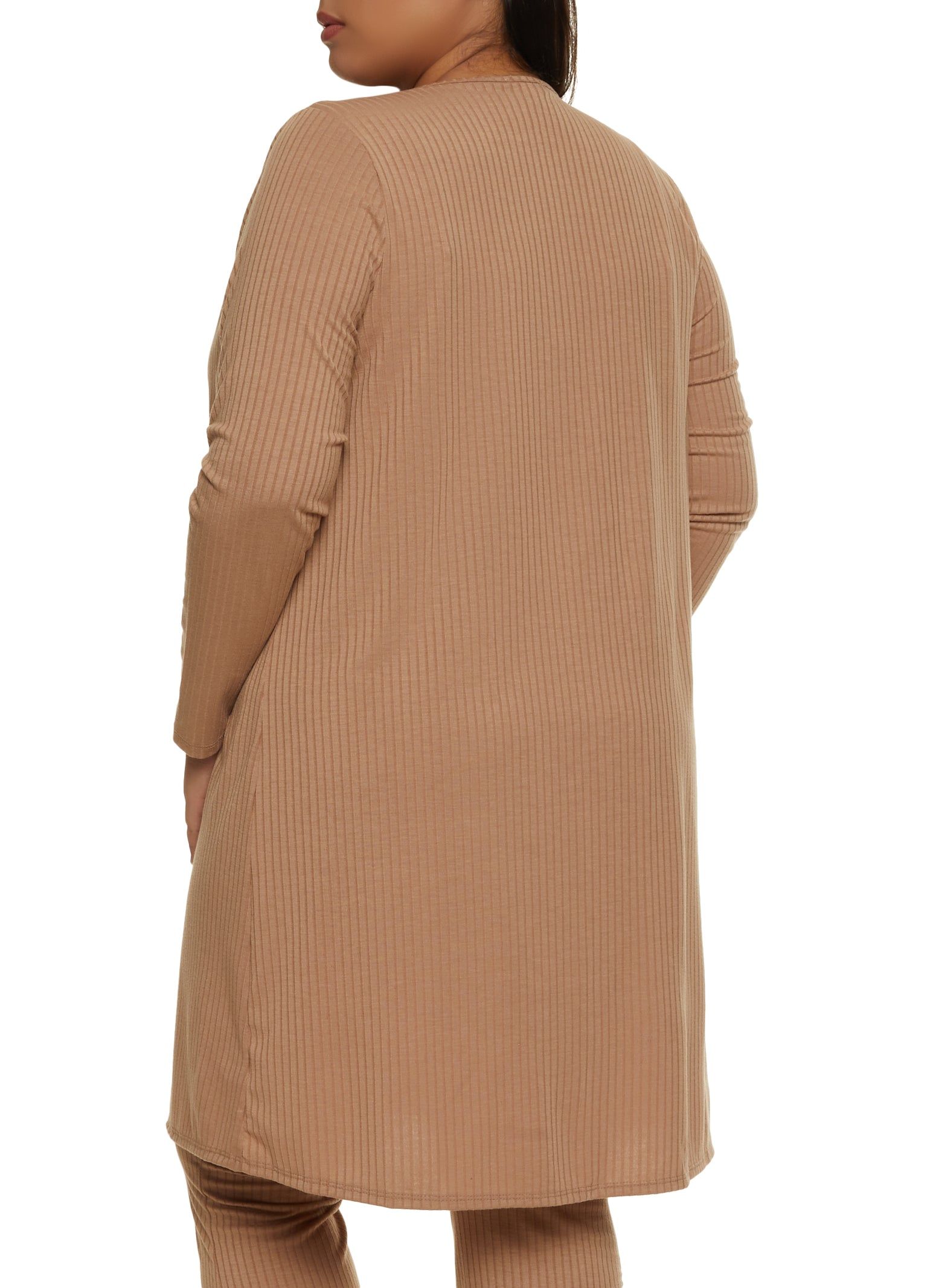 Plus Size Ribbed Knit Duster with Cami sold by Rainbow product image thumbnail 3