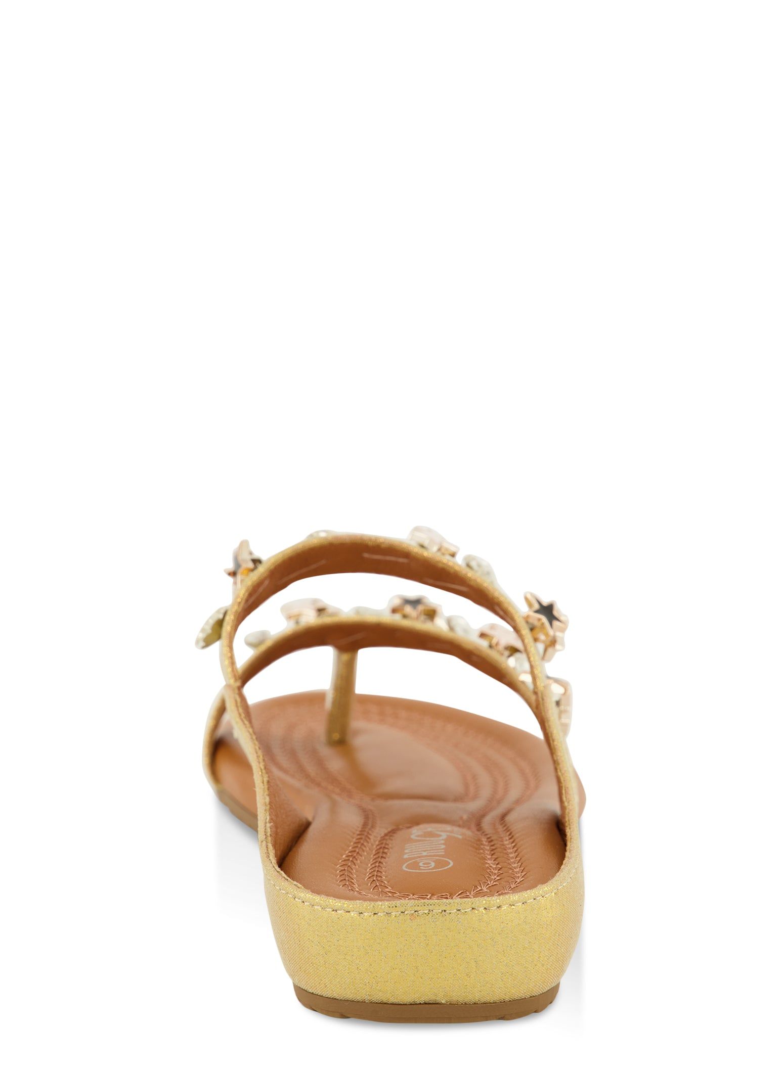 Rhinestone Beaded Asymmetrical Toe Loop Sandals sold by Rainbow product image thumbnail 3