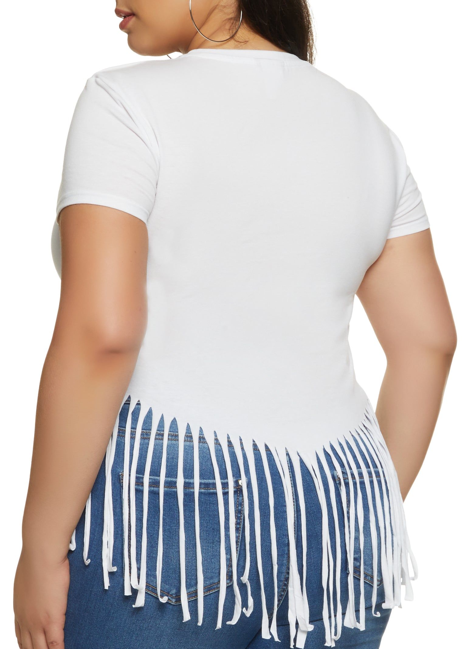 Plus Size Self Love Fringe Hem Tee sold by Rainbow product image thumbnail 2