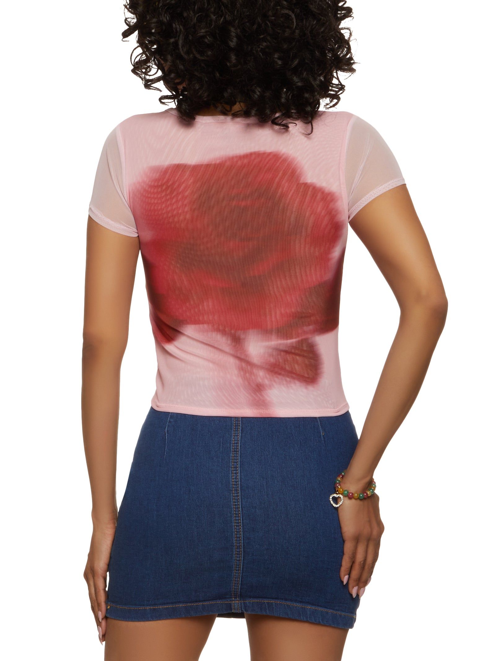 Mesh Printed Short Sleeve Top sold by Rainbow product image thumbnail 2