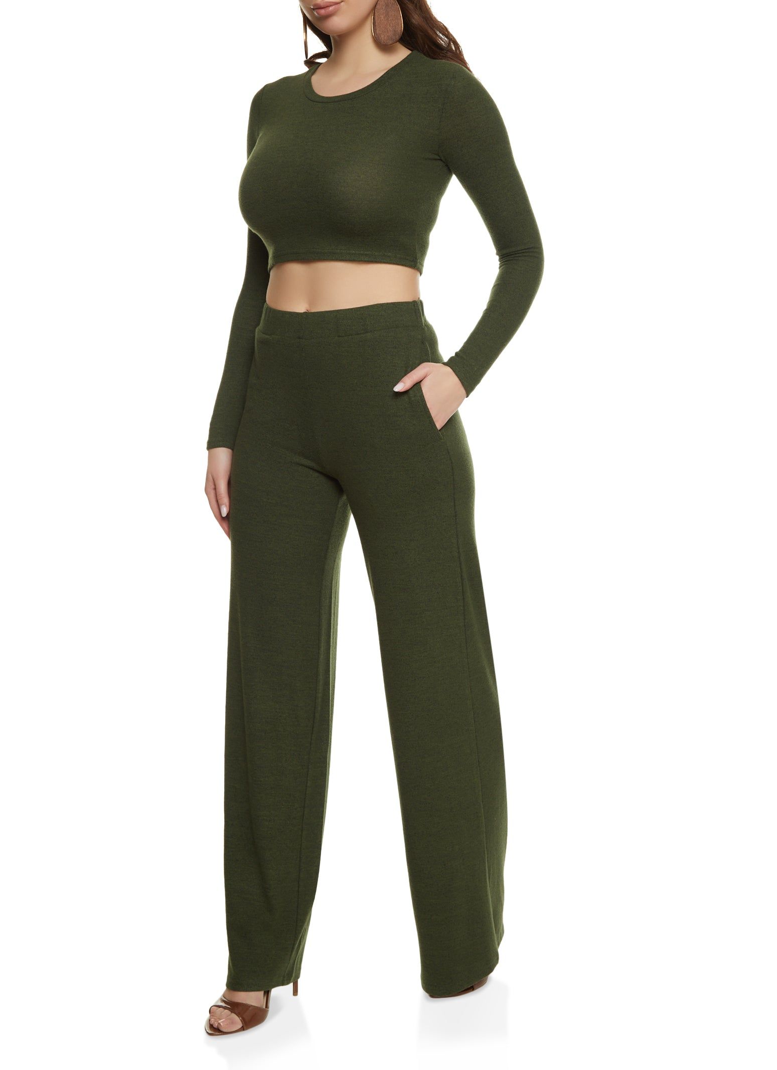 Brushed Knit Crew Neck Crop Top sold by Rainbow product image thumbnail 2