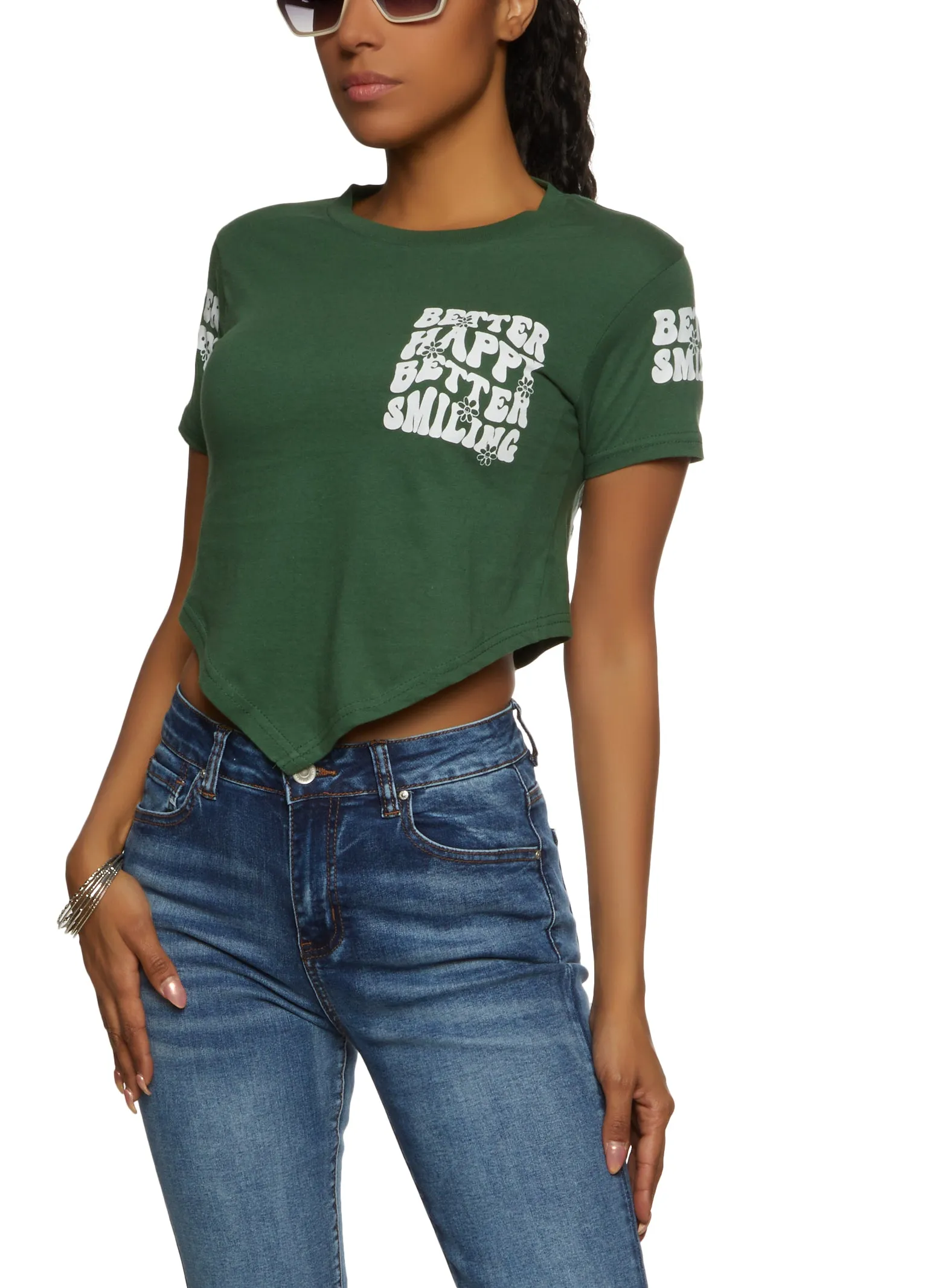 Better Happy Better Smiling Hanky Hem Tee sold by Rainbow