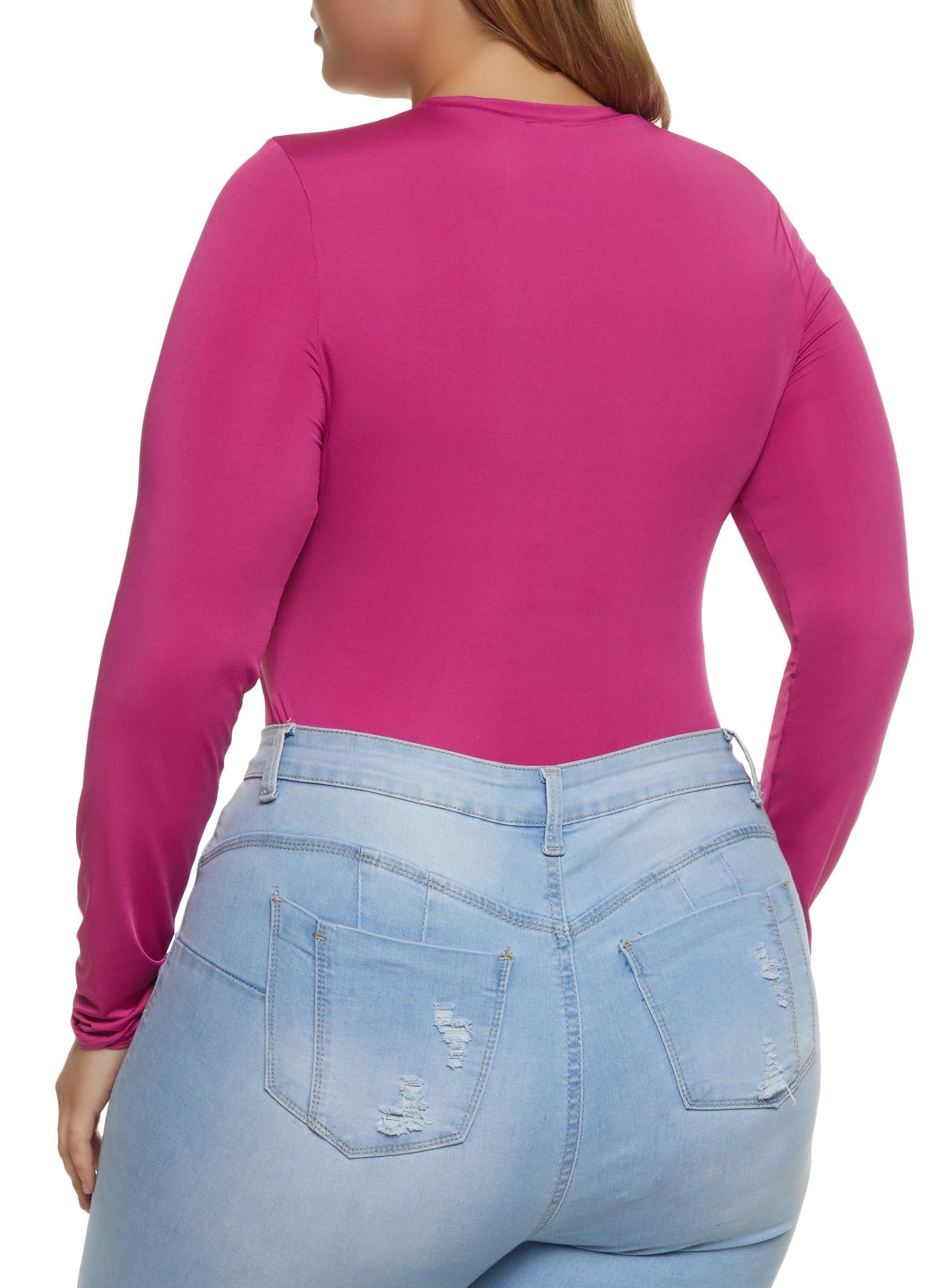 Plus Size Crew Neck Long Sleeve Bodysuit sold by Rainbow product image thumbnail 3
