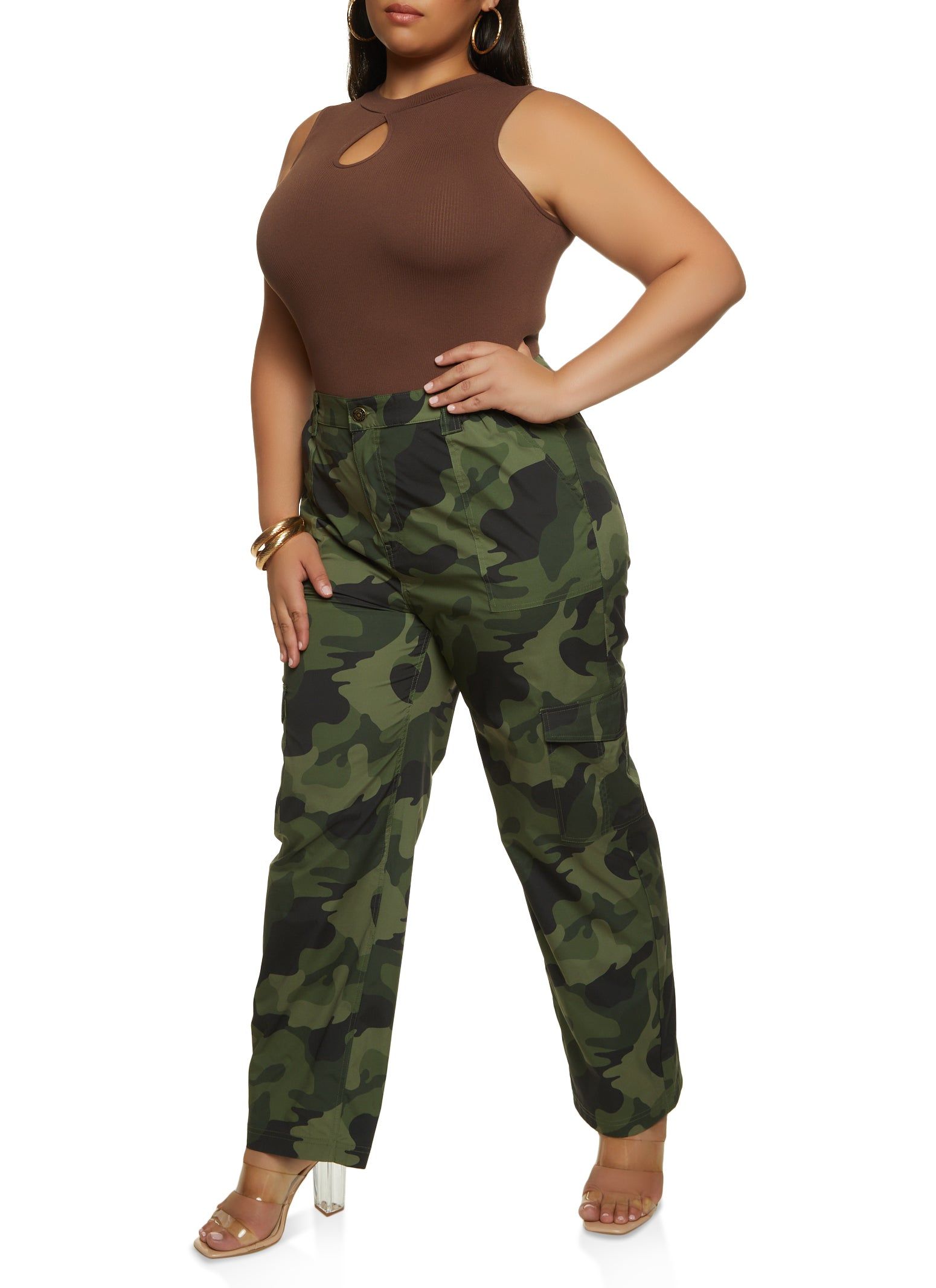 Plus Size Camo Print Cargo Pants sold by Rainbow product image thumbnail 2