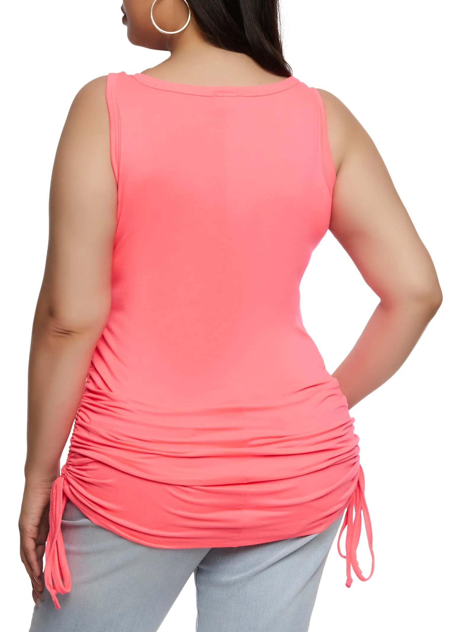 Plus Size Split V Neck Tank Dress sold by Rainbow product image thumbnail 3