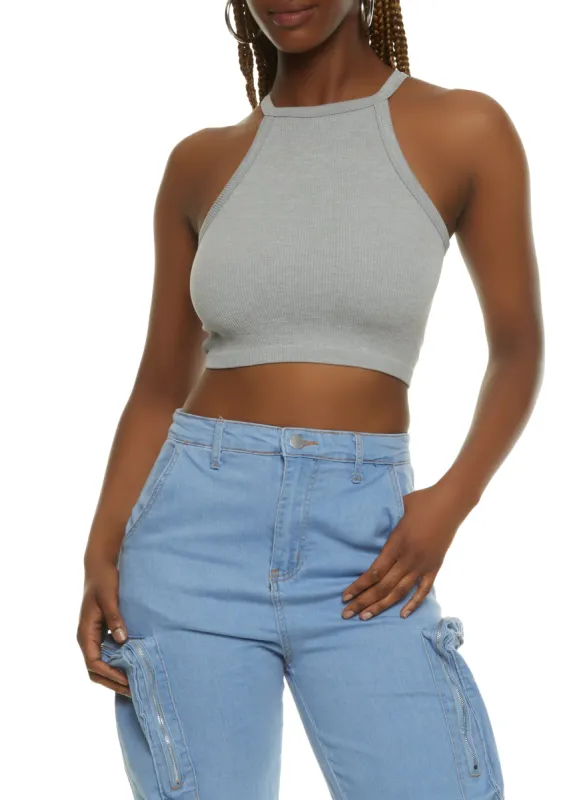 Seamless High Neck Cropped Cami sold by Rainbow